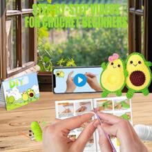 DIY Avocado Couple Crochet Kit For Beginners, Stuffed Kit - Gift Animal Crochet Starter Kit All-In-One Complete Crochet Kit Learn To Crochet Sets With Instructions And Step By Step Video Tutorials For Adults Cute Animal Doll DIY Craft For Home Decor Desktop Decor - Multicolor - View 3