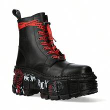 New Rock Punk Platform Leather Boots-WALL126CCT-C1 - 黑色 - 查看 3