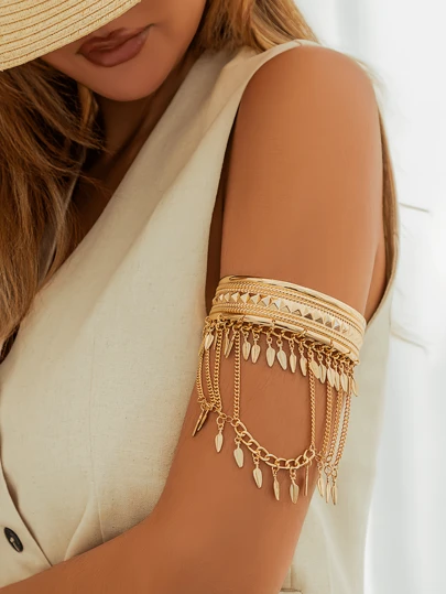 1 件夏季西部牛仔流苏金属敦煌复古跨境手链舞会万圣节