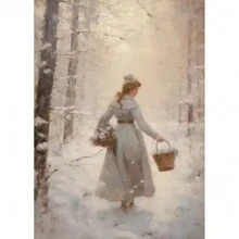 1 tấm vải Canvas trang trí tường Giáng sinh cổ điển nhẹ nhàng, trang trí nhà nông thôn, phong cảnh mùa đông, nghệ thuật ngày lễ, không khung - Nhiều màu - Xem 55