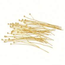 50pcs 20-50mm Stainless Steel Heads Eye Flat Head Pin Gold Silver Plated Ball Head Pins For Jewelry Findings Making Accessories - DIY Jewelry Pins - View 3