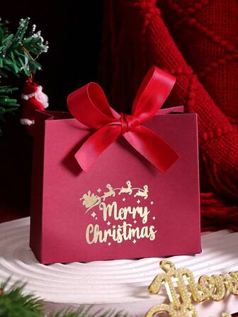 10 Pieces Christmas Gift Box, Festive Mini Gift Bags With Santa Claus And Sleigh Design, Red And Green Gift Boxes, Ideal For Candies, Chocolates And Small Gifts, Ideal Christmas Party Favors, Stocking Fillers And Holiday Decorations - Merry Christmas, Halloween, Halloween Decoration