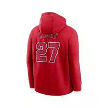 Nike Men's Mike Trout Red Los Angeles Angels Player Name Number Club Pullover Hoodie