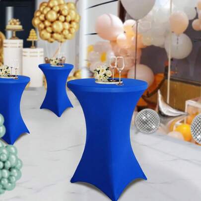 SUNFANS 1 stuk elastische ronde tafelhoes, wasbaar, geschikt voor bar, bruiloft, feest, banket, kerstfeest, thuis, diner