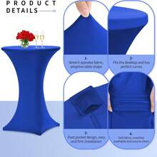 1 pièce Housse de table ronde élastique, lavable, convient pour bar, mariage, fête, banquet, fête de Noël, maison, dîner