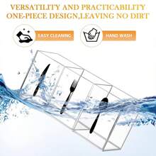 1 件浴室/厨房桌面整理收纳盒，带 3 个隔层，可存放餐具、刀、叉、勺子 - 彩色 - 查看 4