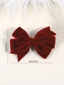 2 chiếc nơ cài tóc nhung màu đỏ tía cho nữ, kẹp tóc hình đuôi én sang trọng màu trơn, phụ kiện tóc kiểu Pháp. Thích hợp cho ngày Valentine, phụ kiện đội đầu, kẹp tóc. - Màu Đỏ Sâu - Xem 6
