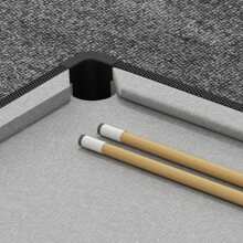 SPORTNOW 3.5ft Folding Billiard Pool Table Set For Adults And Teens, Snooker Table With Two Cues, 16 Balls, Chalk, Triangle, Brush - Grey - Grey - View 8
