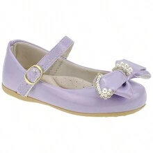B2A Kids Girls' Pearl Bow Party Shoes Delicate Patent Leather Shiny Comfortable Promotion 2026 - 紫色 - 查看 2