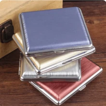 Cigarette Case Cigarette Holder Tobacco Shop Gift Metal - Đỏ - Xem 3
