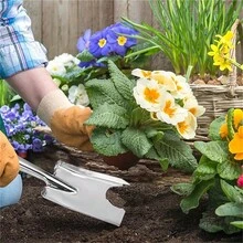 园艺铲子手铲，27 厘米/10.6 英寸不锈钢园艺工具，适用于移植、除草、移动和平整、挖掘、种植 - 銀色 - 查看 4