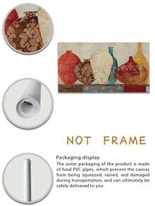 1 幅高清帆布印刷花卉花瓶油画花盆艺术现代客厅无框壁画 - 彩色 - 查看 5