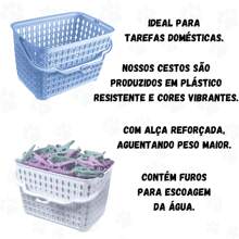 Basket Kit + 24 Reinforced Clothes Pegs Multipurpose Basket With Handle - 白色 - 查看 2