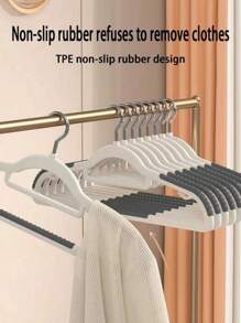 10 件装衣架成人防滑无缝设计肩托适用于衣柜、洗衣房、阳台、浴室晾衣
