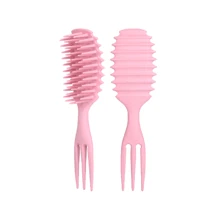 1 pieza Peine de cojín de aire ovalado con mango, cepillo de definición de estilo de material de paja de trigo, cepillo desenredante, peine profesional para peinado, cepillo de definición de rizos rebotantes, para cabello rizado, liso, mujeres, niños. - Multicolor - Ver 9