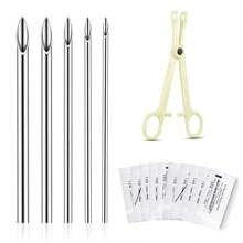 Piercing Needles Stainless Steel Needles For Piercing Disposable Ear Nose Navel Nipple Lip Tongue Hollow Piercing Needle - Silver - View 9