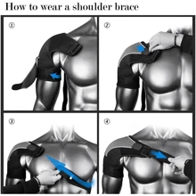 NetHong Shoulder Support Arthritis Cuff Injury Pain Relief Brace Adjustable Belt Straps - Black - View 6