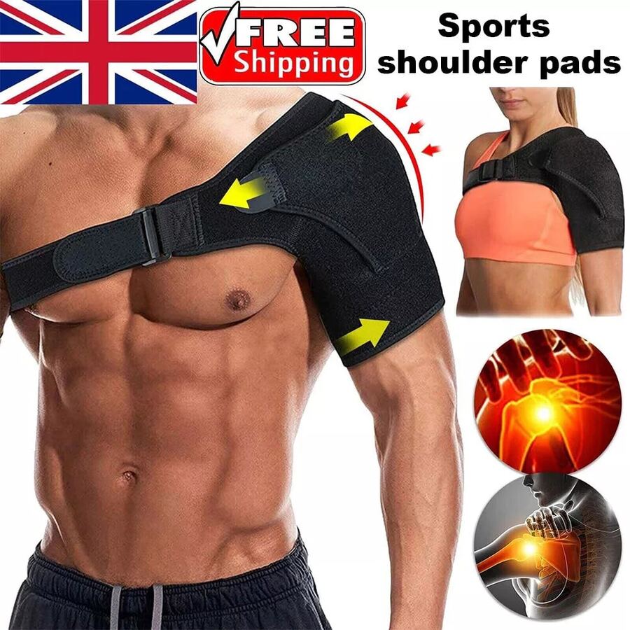 NetHong Shoulder Support Arthritis Cuff Injury Pain Relief Brace Adjustable Belt Straps - Black - View 1