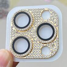 New One-Piece Gold Rhinestone-Studded Camera Lens Film For Mobile Phone, Works Comaptible With IPhone11, Compatible With IPhone11pro, Compatible With IPhone11pro Max, Compatible With IPhone 12, Compatible With IPhone 12mini, Compatible With IPhone 12pro, Compatible With IPhone 12promax, Compatible With IPhone 13, Compatible With IPhone 13mini, Compatible With IPhone 13pro, Compatible With IPhone 13promax, Compatible With IPhone 14, Compatible With IPhone 14plus, Compatible With IPhone 14pro, Compatible With IPhone 14promax, Compatible With IPhone 15, Compatible With IPhone 15plus, Compatible With IPhone 15pro, Compatible With IPhone 15promax, Compatible With IPhone 16, Compatible With IPhone 16plus, Compatible With IPhone 16pro, Compatible With IPhone 16promax Gift For Birthday, Family, Friends Sparkling Crystal, Lens Protector, Phone Accessories