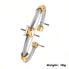 Trang sức thời trang Vòng tay bằng thép không gỉ mạ vàng 18K Jin dành cho phụ nữ Phụ kiện tiệc bán chạy Vòng tay và vòng đeo tay cho phụ nữ - Vàng - Xem 6