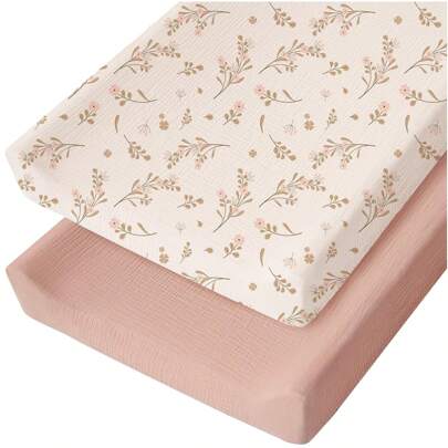 2 Packs Changing Pad Cover For Baby Girls Boys Fitted Diaper Changing Table Cover Set, Soft Changing Pad Sheets Love Valentine