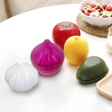 5 hộp đựng hình trái cây và rau củ, hộp đựng hành tây chanh bơ tỏi và cà chua cho tủ lạnh, hộp đựng thực phẩm có thể tái sử dụng có nắp, hộp đựng rau củ giòn giúp thực phẩm tươi lâu hơn, đồ dùng nhà bếp - Nhiều màu - Xem 4