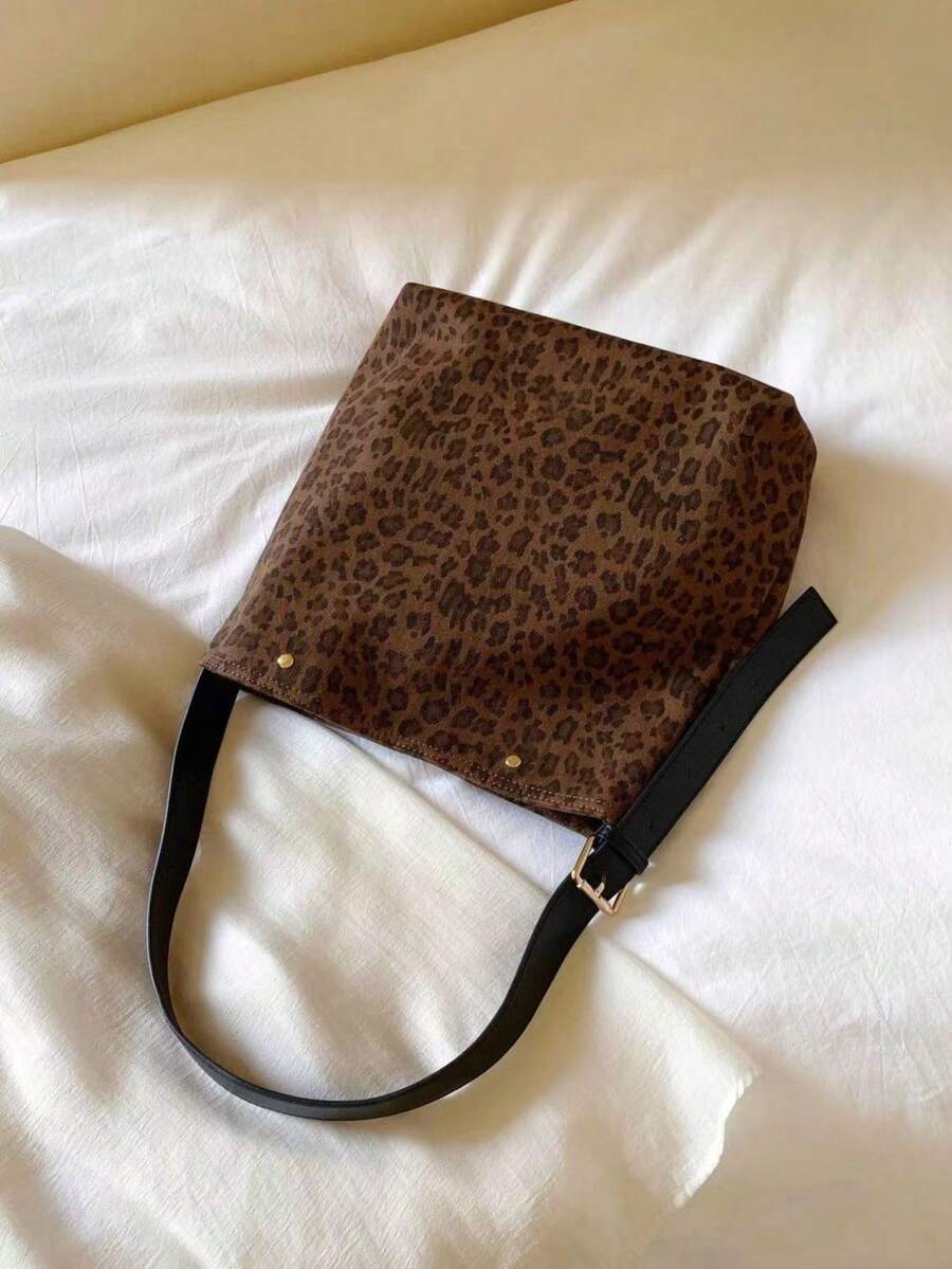 2024 New Limited Edition Retro Chic Leopard Print Tote Bag, Large