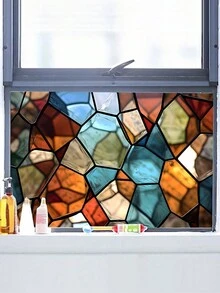 1pc PVC Window Privacy Film Static Clings Stickers Rainbow Film For Glass Door Heat Control Anti UV Color Shattered Creativity - Multicolor - View 10