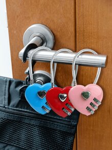 1 pièce Cadenas combiné en forme de cœur, en alliage de zinc, cadenas de couple avec mot de passe, convient pour sac de gym, bagage, valise - Multicolore - Voir 8