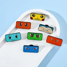 pokemon Pokemon 1/7 szt. Anime kreatywny kwadratowy Pikachu broszka słodki Charizard emalia pin plecak odzież biżuteria metalowe odznaki akcesoria prezenty dla przyjaciela akcesoria do sukienki pin na ubrania torba urok szkoła