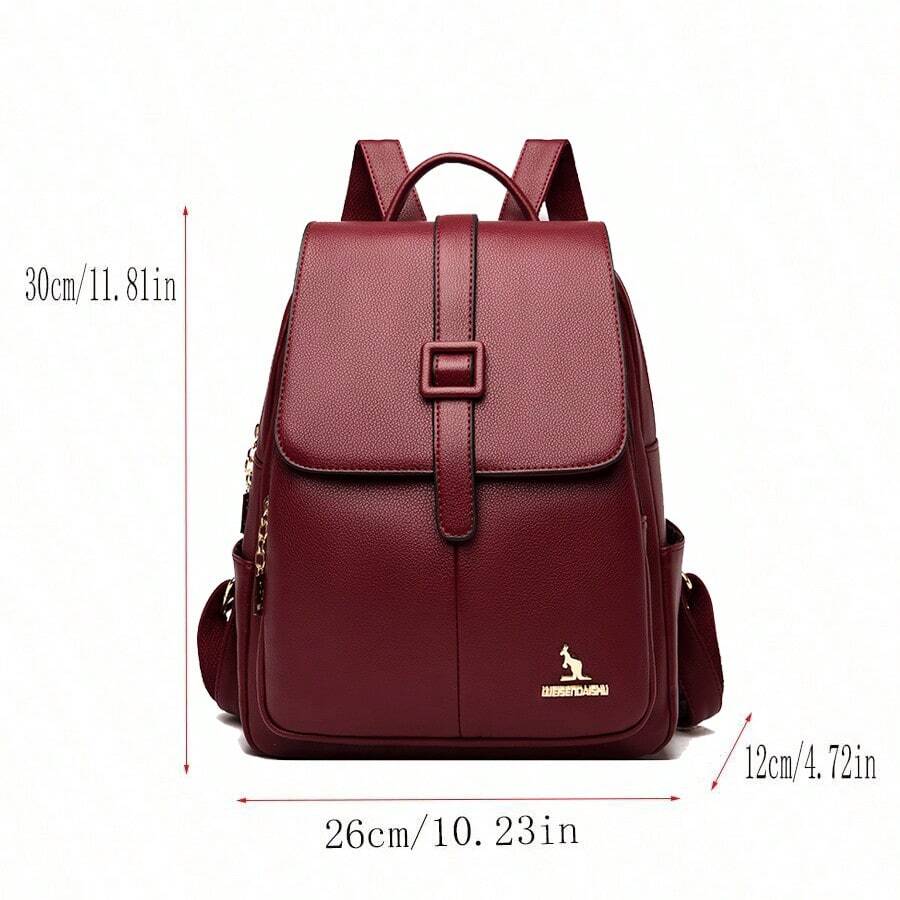 1pc Women's PU Leather Backpack, Suitable For Commuting And Daily Use