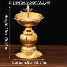 1pc Adjustable Brightness Ghee Lamp Base, Alloy Material, Suitable For Living Room, Home Desk Decor, Great Gift And Home/Room Decoration - Gold - View 12