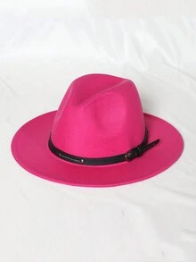 1 件装女士复古纯色柔软贝雷帽带丝带腰带装饰，高品质宽边帽，男女通用户外防晒帽，情侣款 - 彩色 - 查看 2