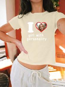 Customized Clothing Shirt, Gift For Girlfriend/Wife, Valentine's Day Gift, Face Customized, Customized Printing, Customized Name, Customized Women's T-Shirt - Add Your Own Text And Images (Family Photos/Selfies/Pet Photos/Friend Photos) To Design Your Personalized Graphic T-Shirts, I Love Customized Unisex T-Shirts, Customized 90s Photo T-Shirts, Women's T-Shirts, Customized I Love T-Shirts, Customized I Love Photo Shirts, Y2K Aesthetic T-Shirts