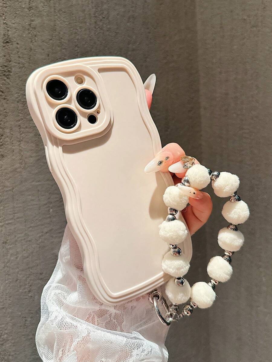 Funda para iPhone 14 Pro Max con diseño de onda, cubierta protectora compatible con iPhone 13/14 - Blanco - Ver 1
