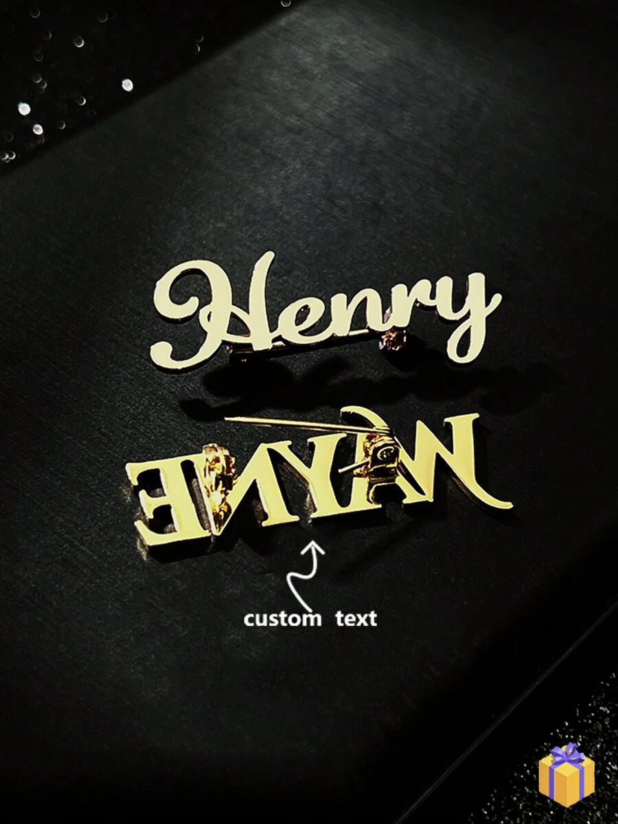 1pc Customized Stainless Steel Name Badge/Brooch, Personalized Jewelry Gift Suitable For Boy And Girlback To School Winter Gift Ideas Boy Girl Valentine's Day