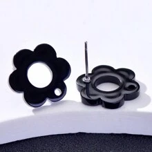 20pcs Plum Blossom Shaped Acrylic Stud Earrings For Women DIY Jewelry Making Earring Components Accessories