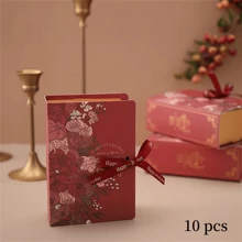5/10Pcs Book Shape Gift Box Ith Ribbon Paperboard Candy Chocolate Present Packaging Box For Party, Wedding, Birthday, - Multicolor - View 17
