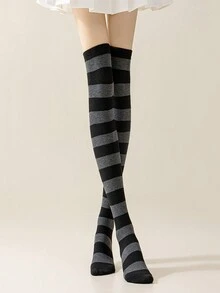 1 双性感动漫条纹过膝袜（多种颜色可选） - 彩色 - 查看 12