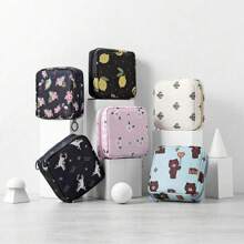 1 件可爱卡通卫生巾收纳袋，适合女孩在月经期间使用，便携式姨妈包，卫生巾收纳袋，波西米亚风，适合度假海滩、浴室收藏、卧室收藏，大容量 - 彩色 - 查看 5