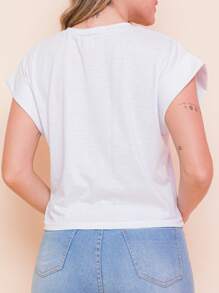 Cropped Feminino Print Los Angeles 91 - trắng - Xem 2