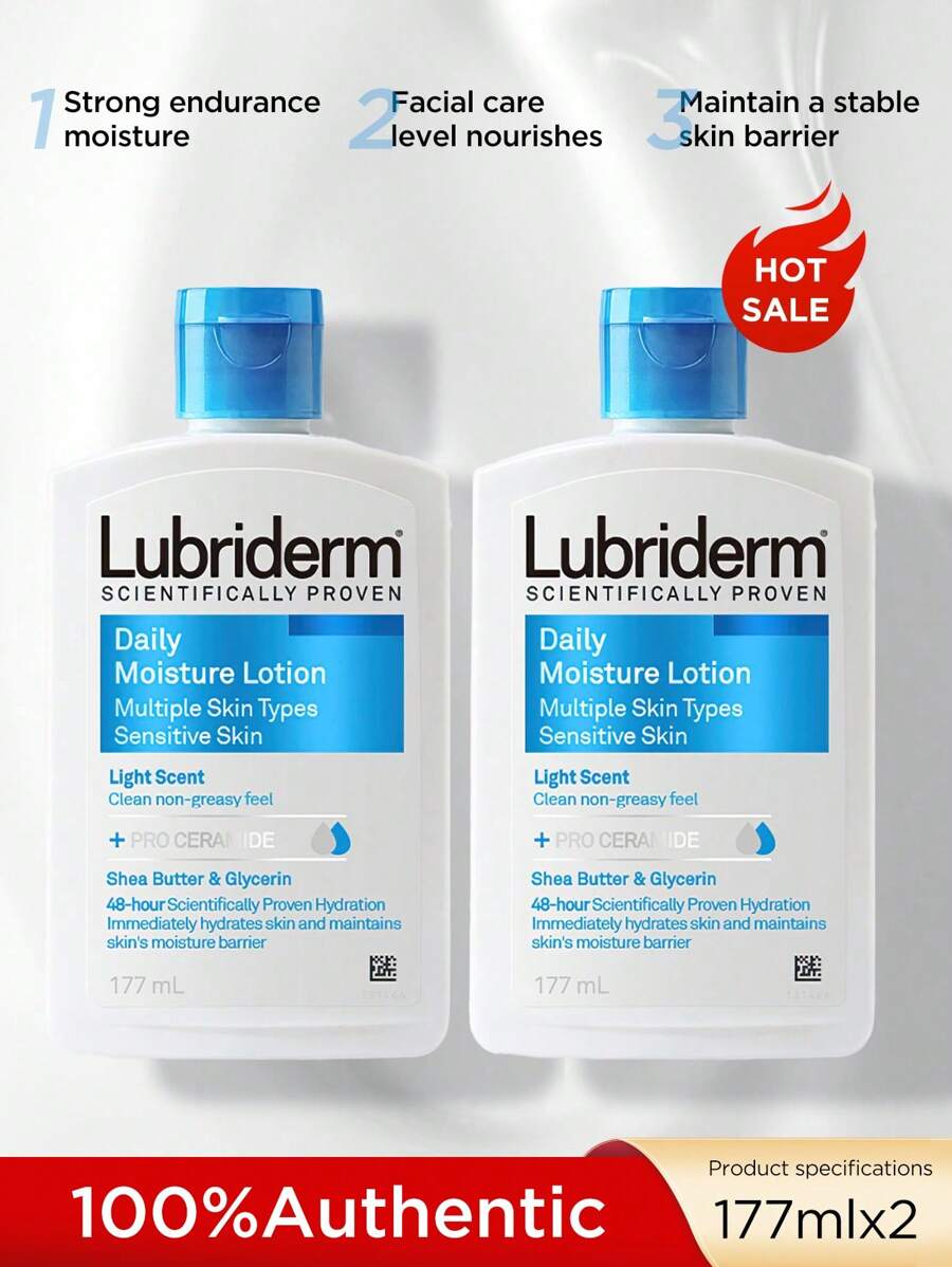 Lubriderm Johnson Refined Body Lotion, Moisturizing & Nourishing For Soft, Smooth Skin In Fall & Winter - Blue 177ml*2 - View 1