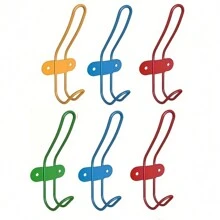 2/4/6 件彩色儿童墙壁衣帽钩 - 易于安装，卧室和门装饰衣架 - 红色、黄色、绿色、蓝色 - 彩色 - 查看 9