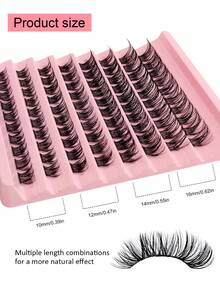 Asiteo 80 cụm mi nối mi DIY, mi giả mỏng, riêng lẻ với độ cong chữ D để có vẻ ngoài tự nhiên - D - Xem 3