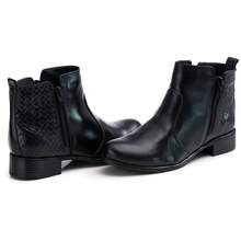 Comfortable Women's Boot In Premium Leather - 黑色 - 查看 2