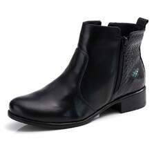 Comfortable Women's Boot In Premium Leather - 黑色 - 查看 1