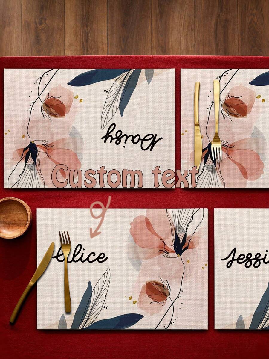 1pc Custom Handpainted PVC Placemat/Heatproof Mat, Ideal Christmas Gift For Friends & Family, Rectangle Dining Table Mat, Non-Slip Placemat, Kitchen Decor, Multi-Functional, Durable, Ornamental, Reusable, Exquisite, Stylish, High-Quality, Colorful, Modern, Custom, Personalized, Unique, Ideal Gifts For Him, Ideal Gifts, For Anniversaries, For Valentine's Day, For Mother's Day, For Birthdays, For Father's Day, For Graduation, For Weddings, For Housewarming