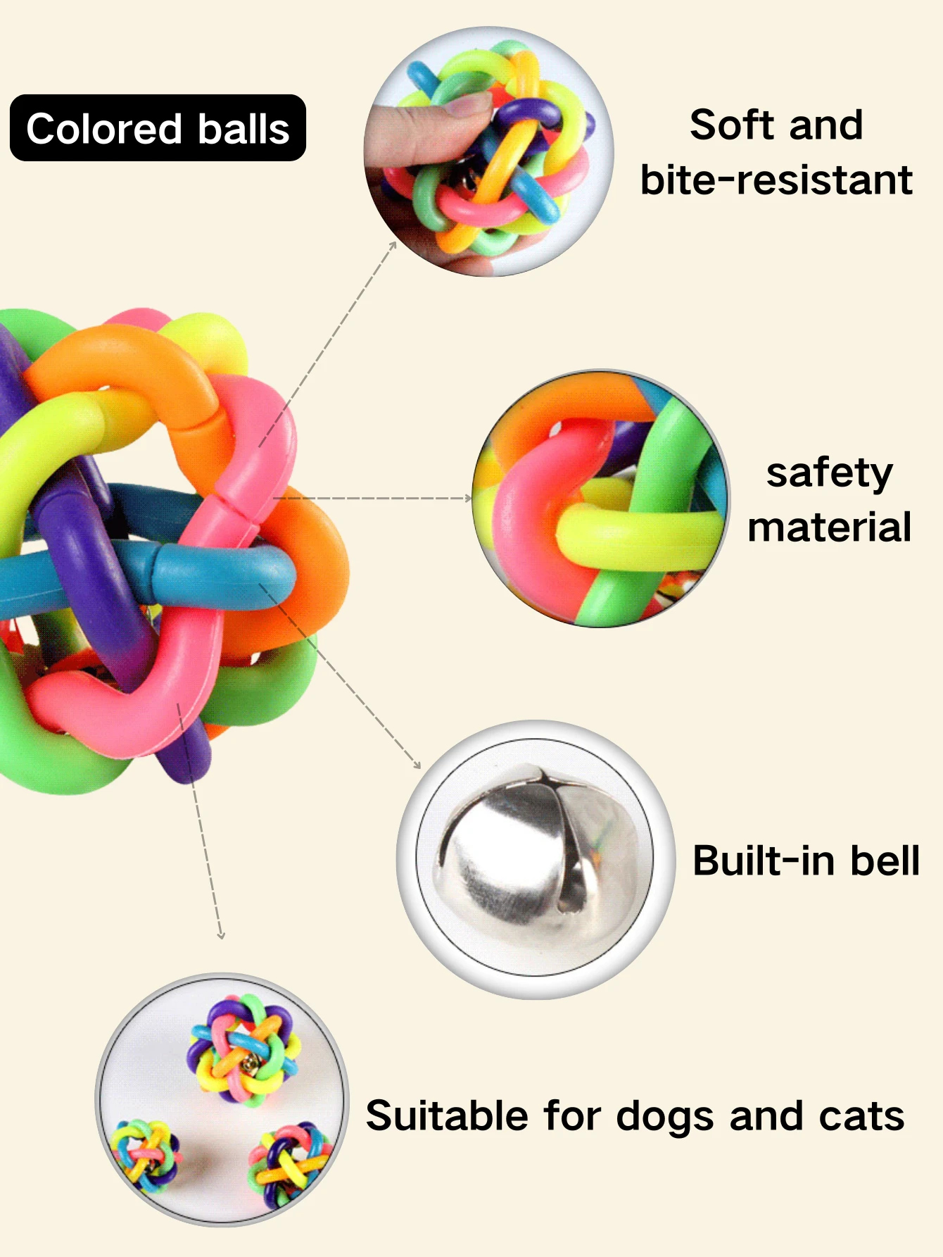 2pcs Large Pet Sound Toy Ball Toys For Cats And Dogs To Bite Bright