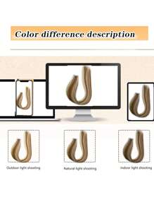 Tape In Hair Extensions Synthetic Hair 24 Inches 10pcs 35g/Pack Straight Hair Extensions - Multicolor - View 9