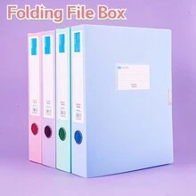 55mm Thick Morandi Color File Box, A4 Folding File Storage Box, Document Box, Certificate Box, Record Box, File Folder - Set-morandi-file Box-255/5pcs - View 5